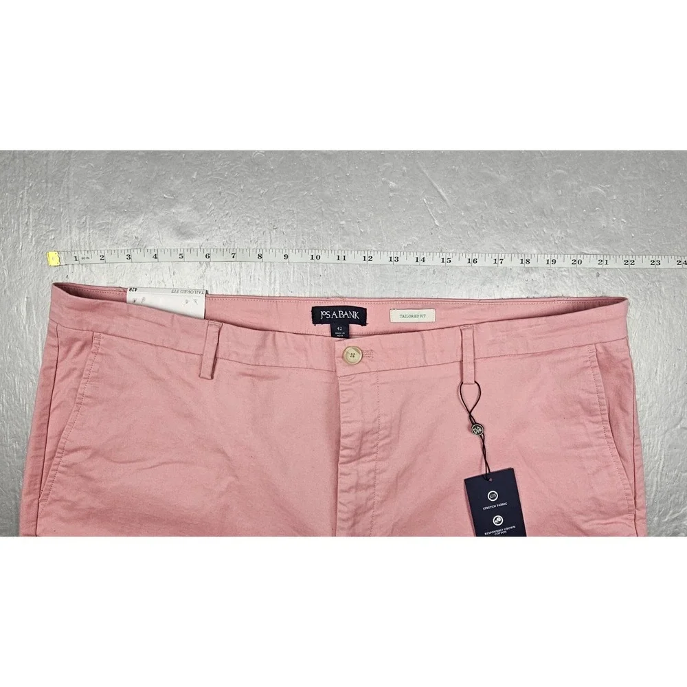 Jos. A. Bank Shorts Mens 42 Pink Tailored Fit Stretch Flat Front Golf Casual NWT
